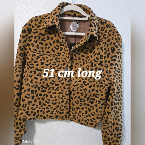THML Tan Leopard Print Jean Jacket - Picture 3 of 7